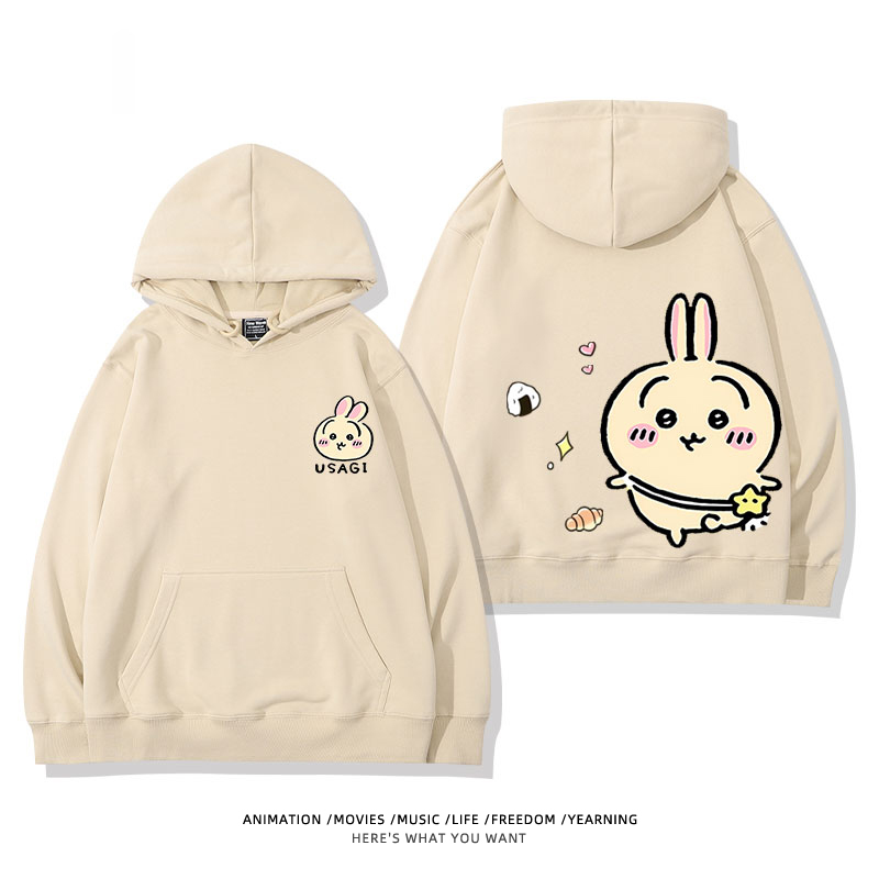 chiikawa 2024秋冬新款親子情侶裝薄絨款連帽衛衣