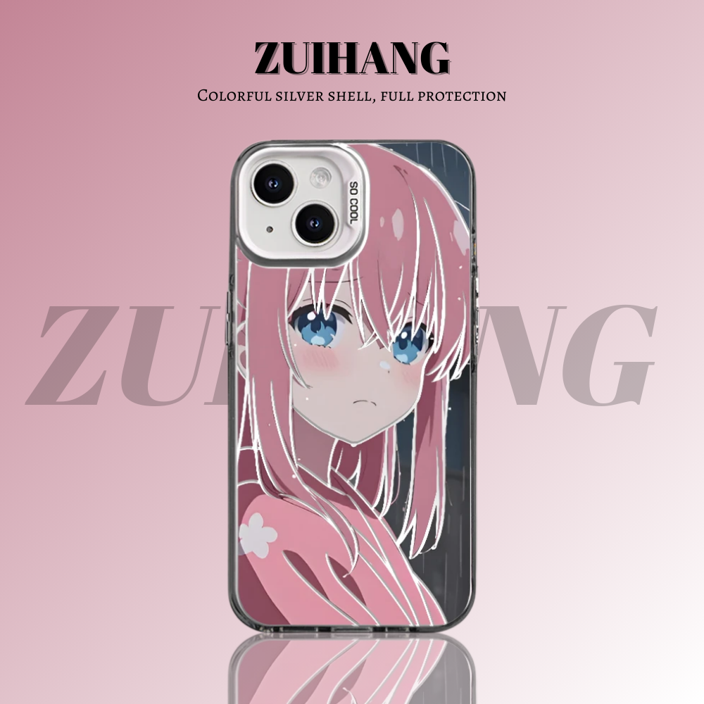孤獨搖滾彩銀線條漸變防摔手機殼