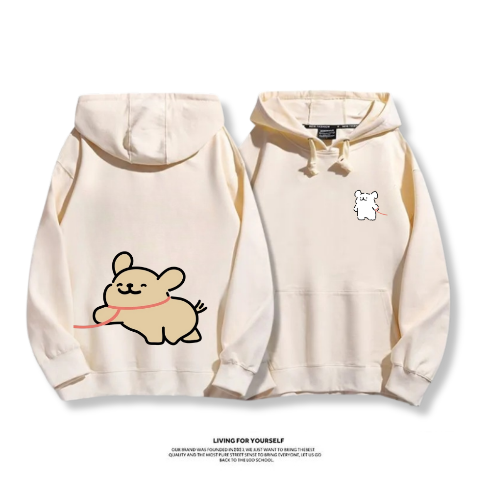 線條小狗 2025秋冬新款 親子情侶男女連帽衛衣