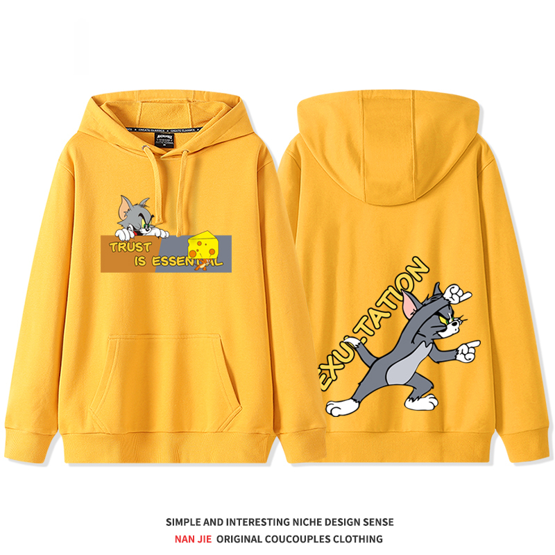 湯姆貓與傑利鼠 2025秋冬新款 親子情侶裝連帽衛衣