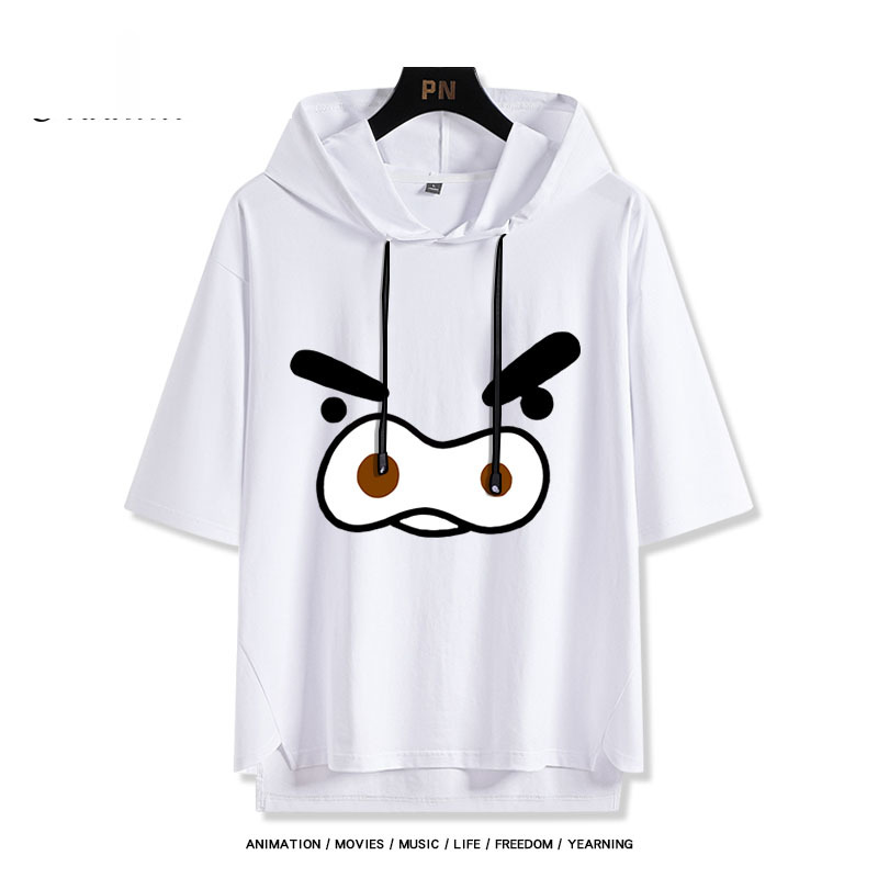 蠟筆小新 左衛門 連帽短袖T恤-ZUIHANG SHOP