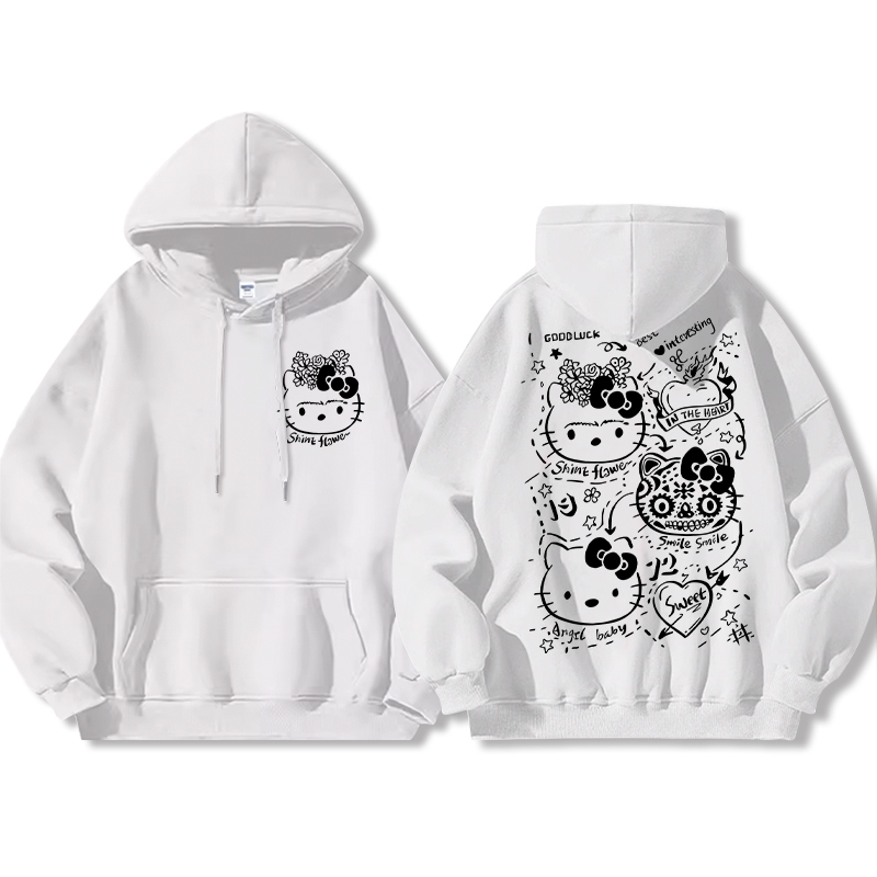 HelloKitty新款 寬鬆百搭 秋冬款 寬鬆連帽衛衣-ZUIHANG SHOP
