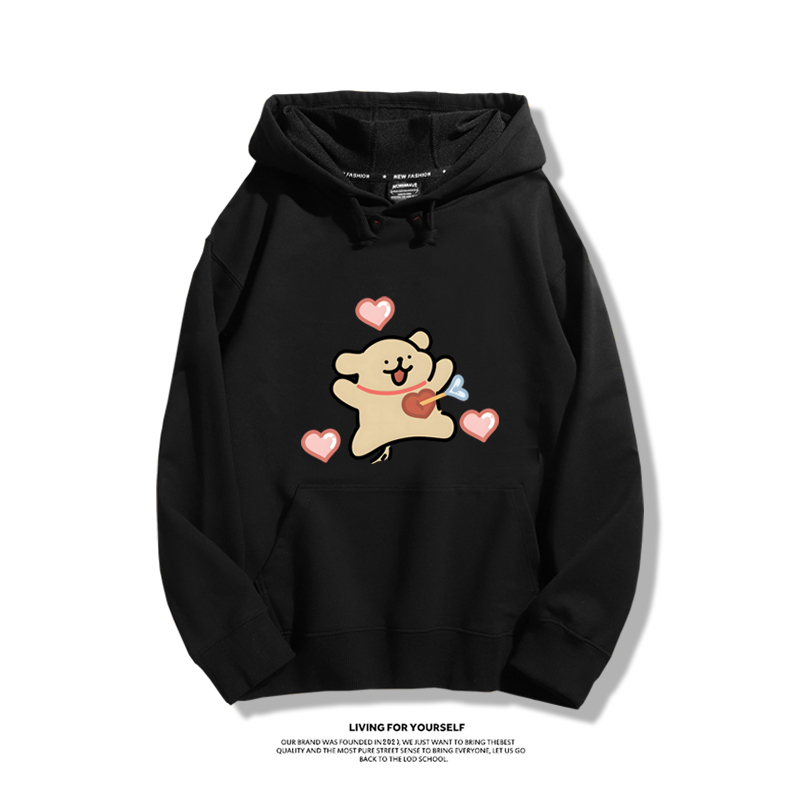 線條小狗新款 親子情侶男女款連帽衛衣-ZUIHANG SHOP