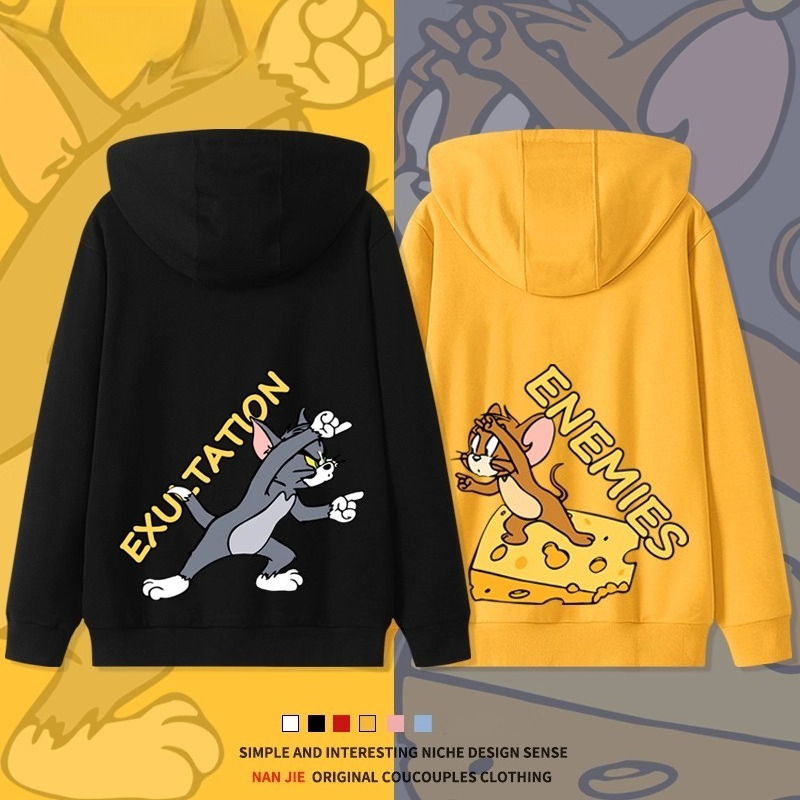 湯姆貓與傑利鼠 2025秋冬新款 親子情侶裝連帽衛衣