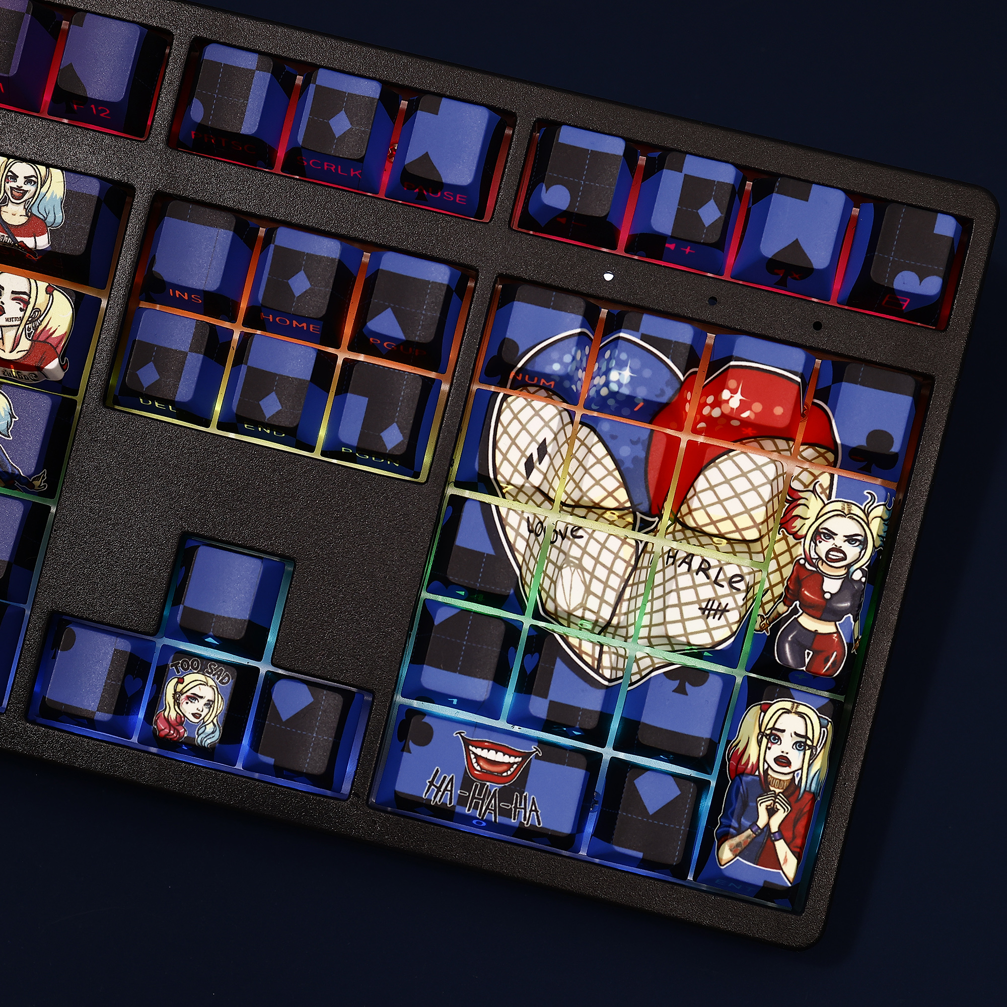 小丑女哈莉奎茵Harley Quinn透光RGB108鍵標準配列衛星軸鍵帽-ZUIHANG SHOP