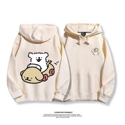 線條小狗 2025秋冬新款 親子情侶男女連帽衛衣