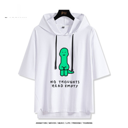 Joguman 綠色搞怪小恐龍 連帽短袖T恤-ZUIHANG SHOP