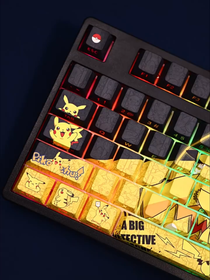 皮卡丘寶可夢透光RGB108鍵標準配列衛星軸鍵帽