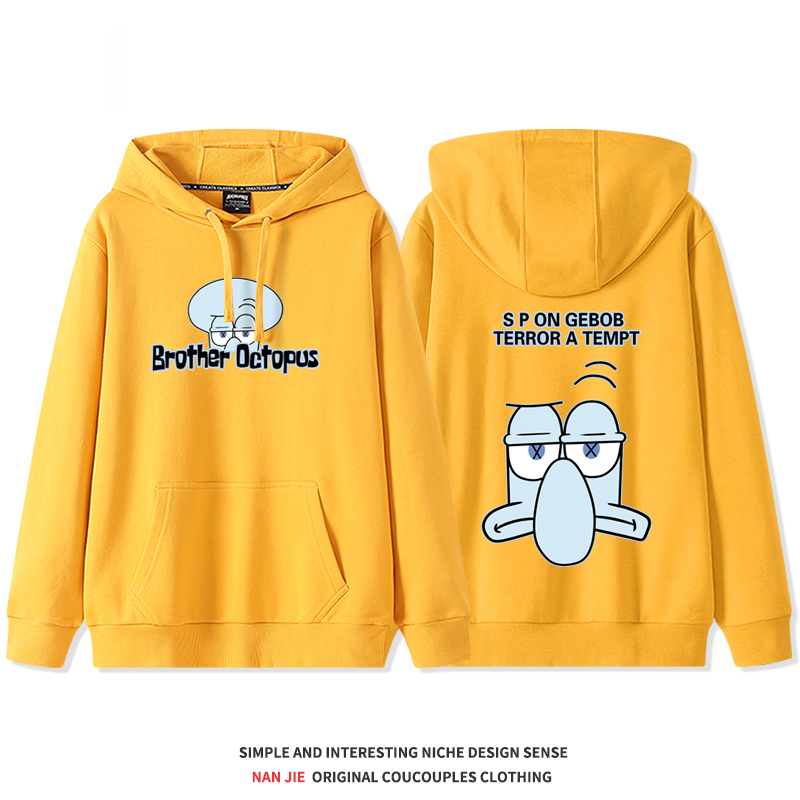 海綿寶寶聯名 2025秋冬新款 親子情侶裝連帽衛衣