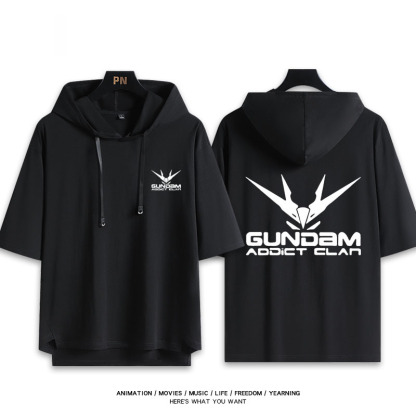 機動戰士鋼彈新款 親子情侶男女款連帽短袖T恤-ZUIHANG SHOP