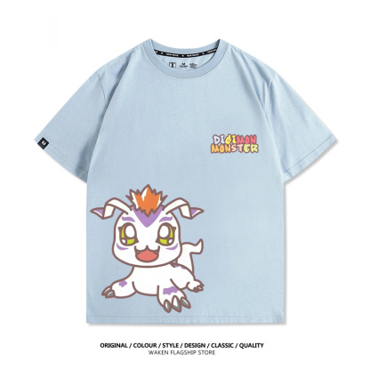 數碼寶貝 2025親子情侶男女同款 印花短袖T恤