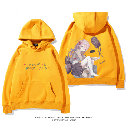 不時輕聲地以俄語遮羞的鄰座艾莉同學新款 親子情侶男女款連帽衛衣-ZUIHANG SHOP