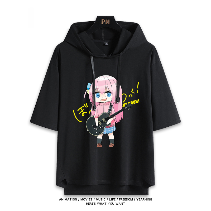 孤獨搖滾新款 親子情侶男女款連帽短袖T恤-ZUIHANG SHOP