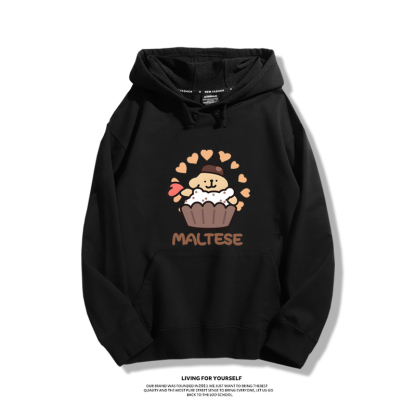 線條小狗新款 親子情侶男女款連帽衛衣-ZUIHANG SHOP