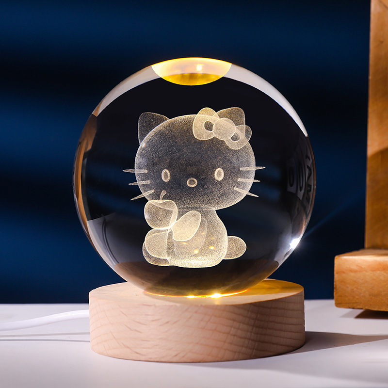 寶可夢系列 發光水晶球小夜燈 創意節日禮物桌面小擺件