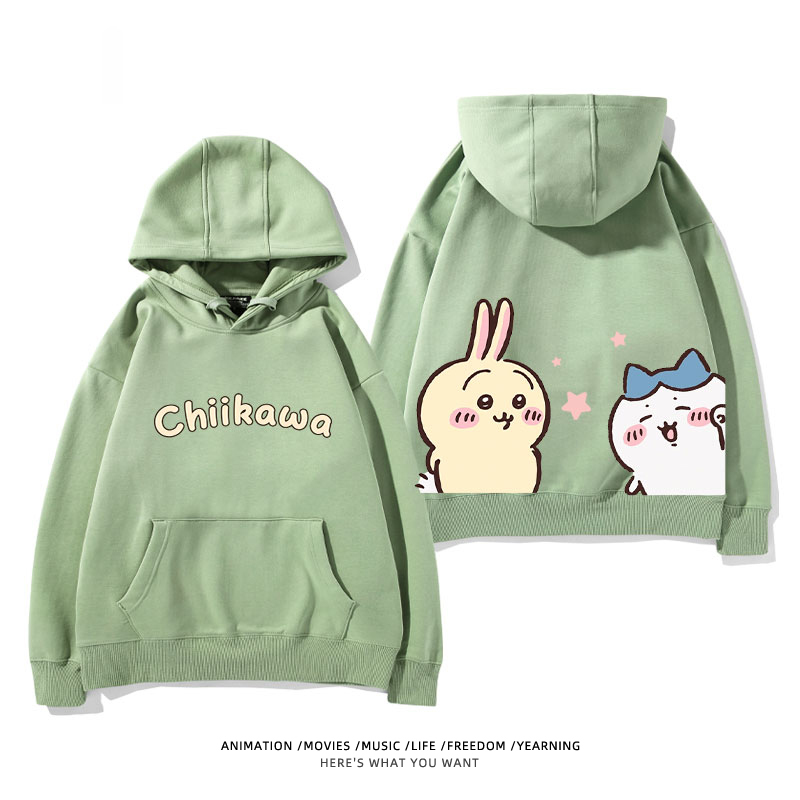 chiikawa 2024秋冬新款親子情侶裝薄絨款連帽衛衣