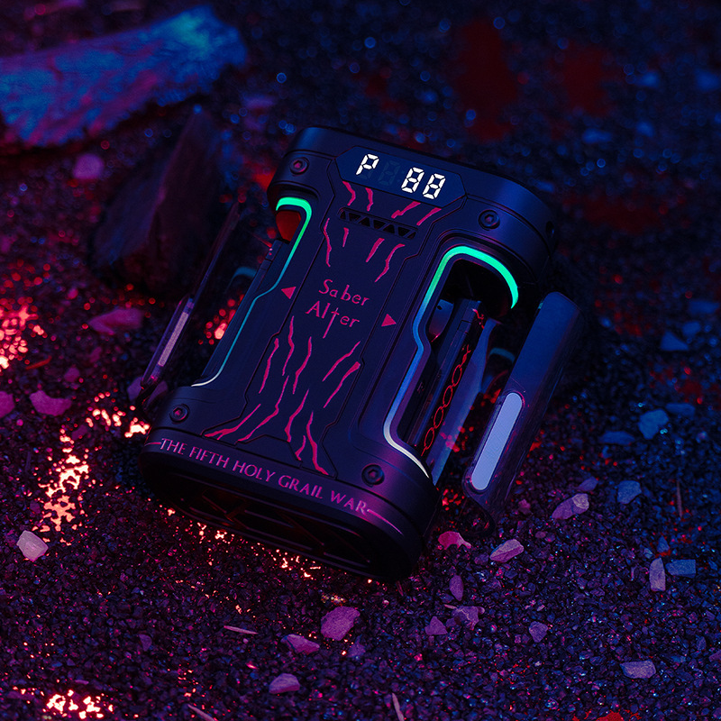 Fate耳機 幸運石正版授權周邊侵蝕黑鎧賽博艙盒藍牙耳機-ZUIHANG SHOP