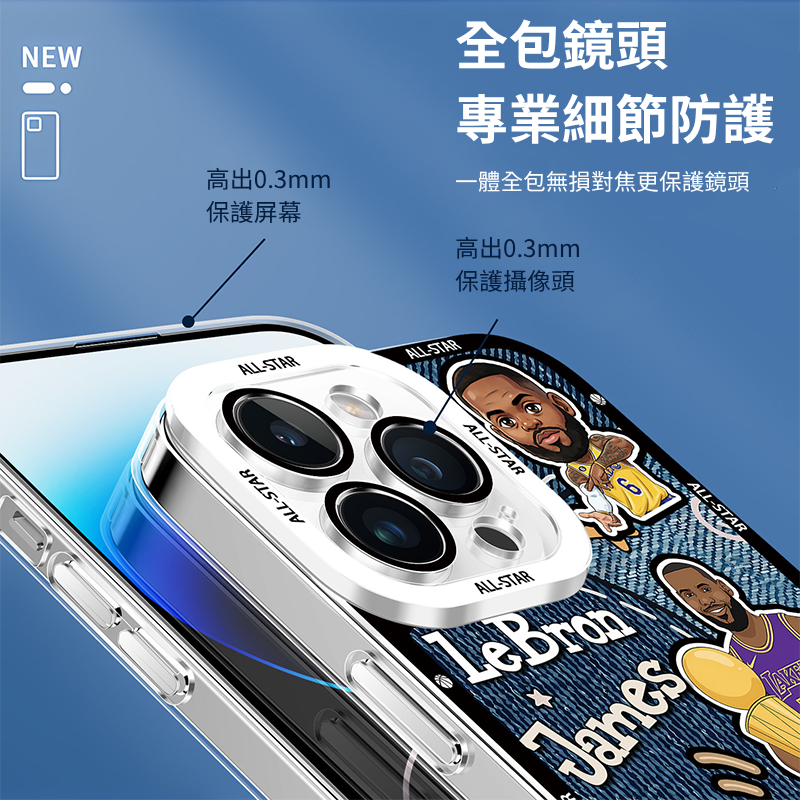 NBA球星天使眼透明防摔軟殼