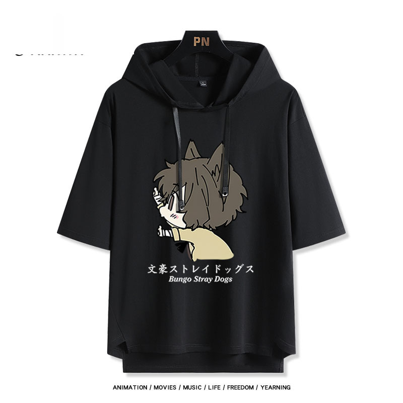 文豪野犬 太宰治 連帽短袖T恤-ZUIHANG SHOP
