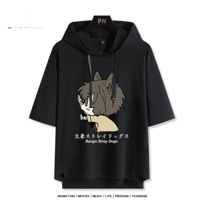 文豪野犬 太宰治 連帽短袖T恤-ZUIHANG SHOP