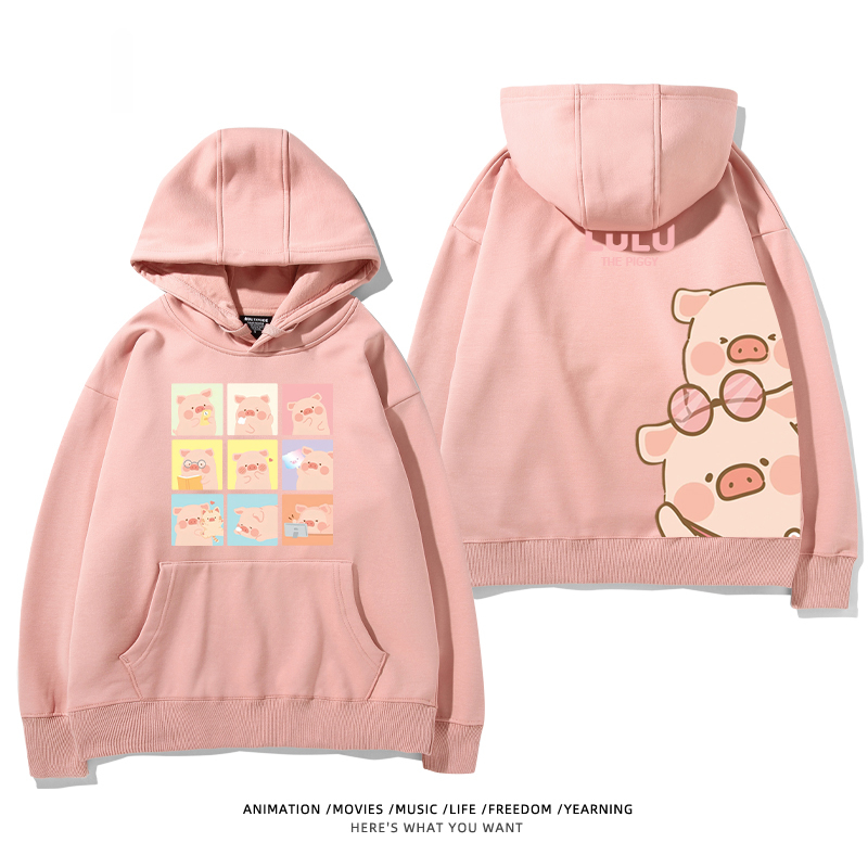 LULU豬新款 親子情侶男女款連帽衛衣-ZUIHANG SHOP