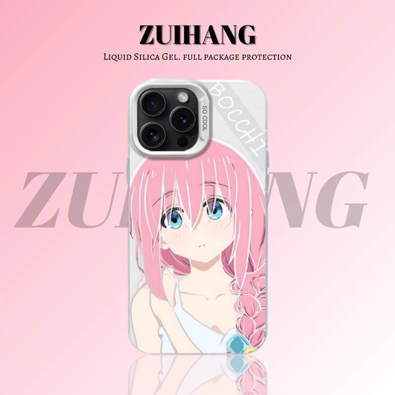 孤獨搖滾彩銀線條漸變防摔手機殼