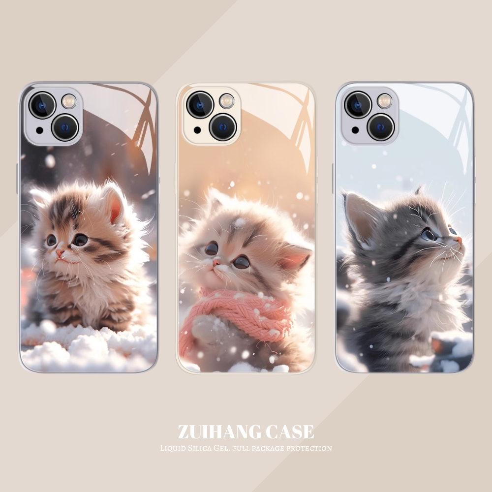 可愛貓咪新款高清全包防摔玻璃殼-ZUIHANG SHOP