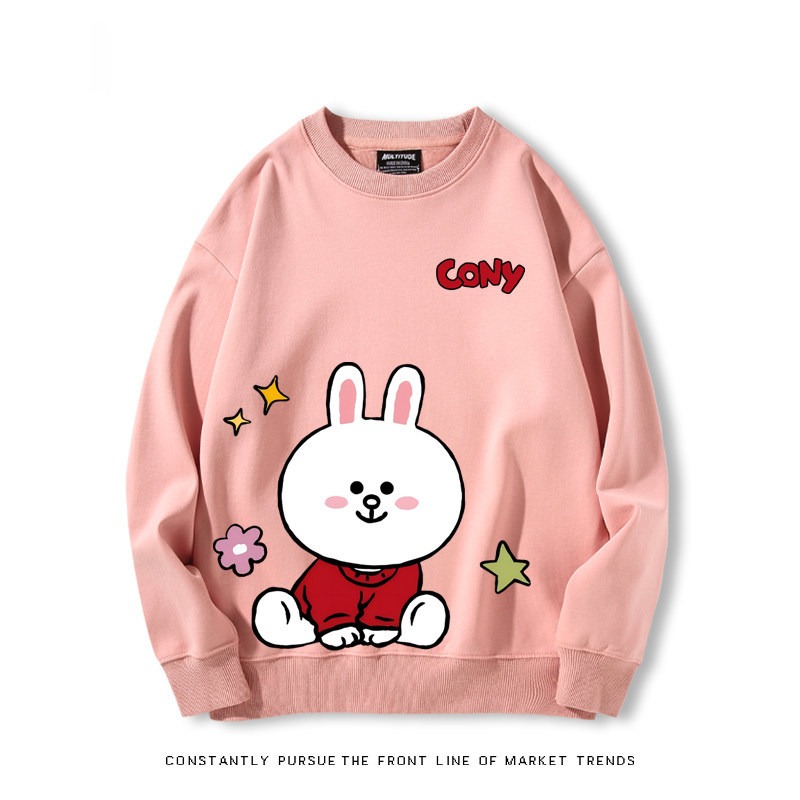 布朗熊可妮兔 秋冬新款 親子情侶裝圓領長袖