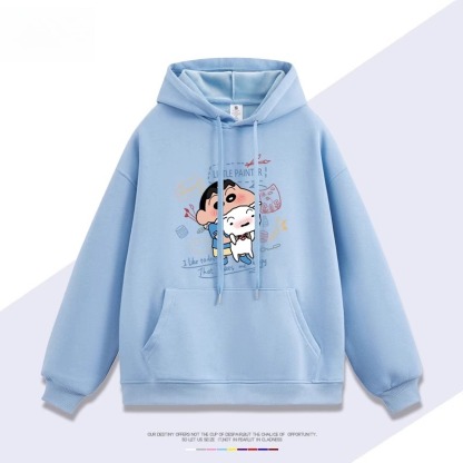 蠟筆小新 聯名衛衣2025秋冬新款 親子情侶裝連帽衛衣