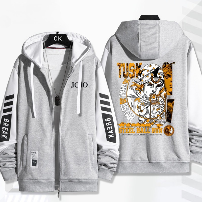 JoJo的奇妙冒險 飆馬野郎 手繪連帽衫 春秋舒適外套