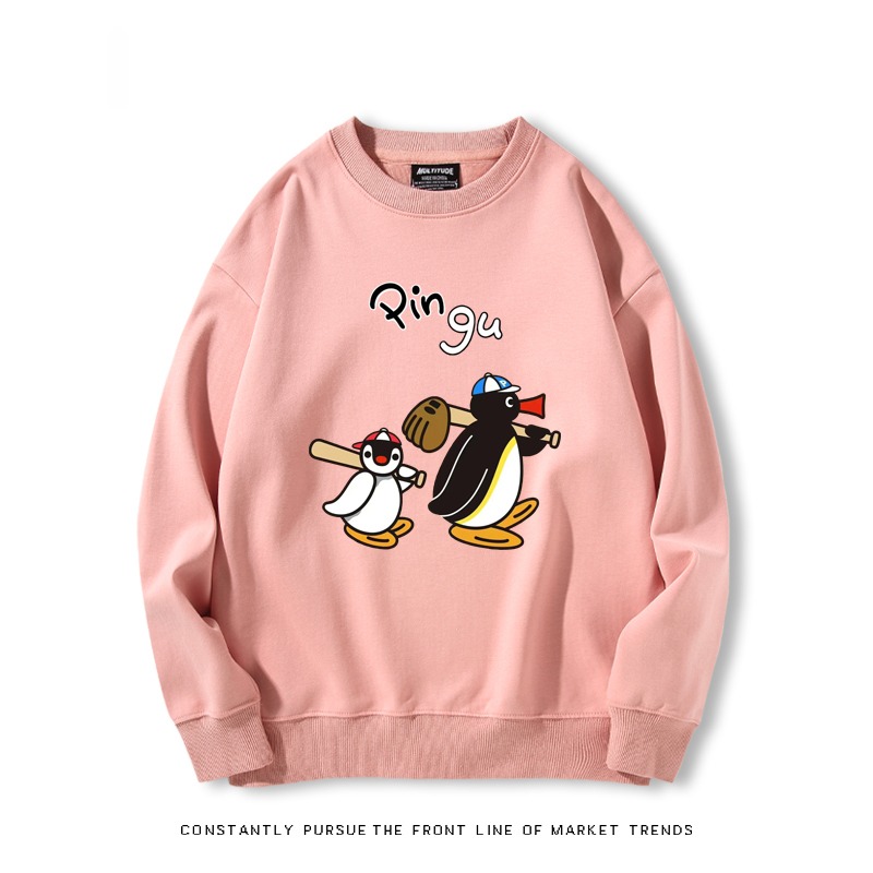 企鵝pingu 秋冬新款 親子情侶裝圓領長袖