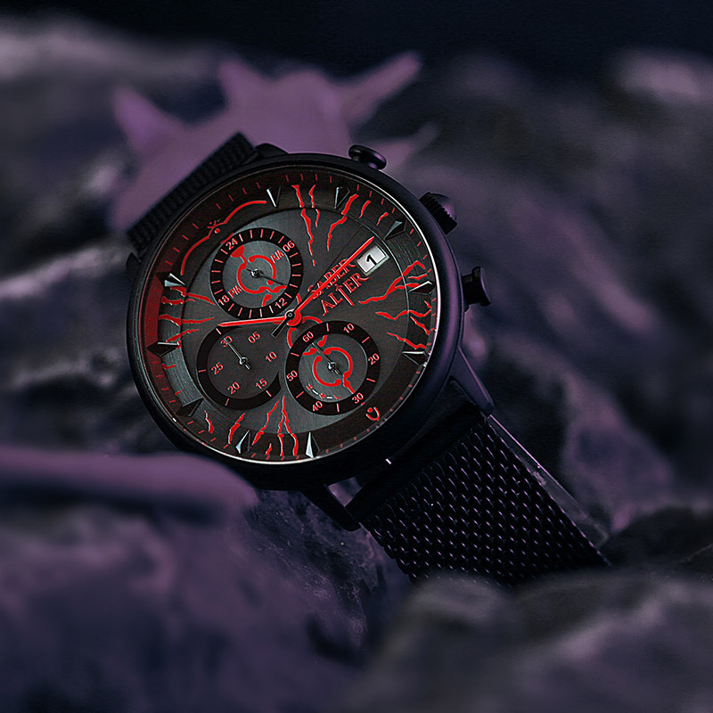 Fate 侵蝕黑鎧高潔銀鎧六針光驅動手錶-ZUIHANG SHOP