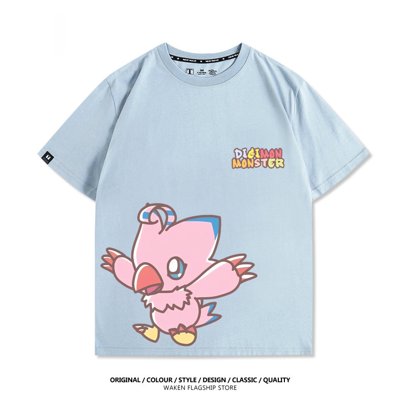 數碼寶貝 2025親子情侶男女同款 印花短袖T恤