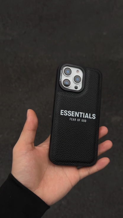 Essentials荔枝紋皮質手機殼