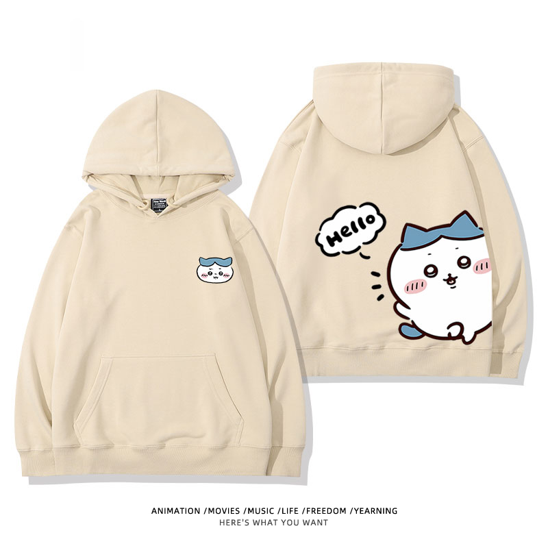 chiikawa 2024秋冬新款親子情侶裝薄絨款連帽衛衣