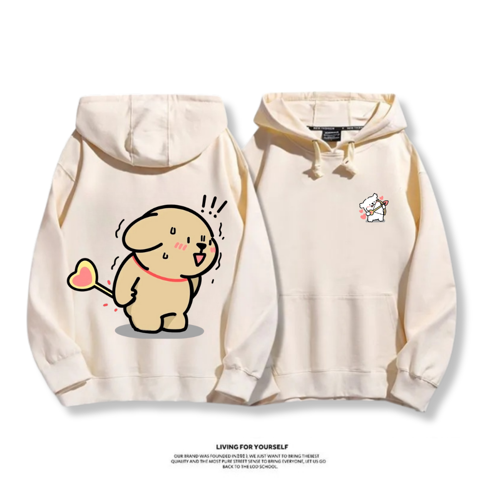 線條小狗 2025秋冬新款 親子情侶男女連帽衛衣
