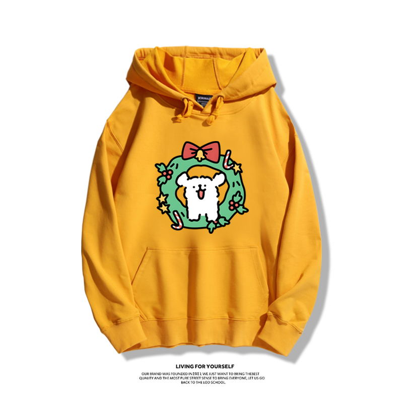 線條小狗新款 親子情侶男女款連帽衛衣-ZUIHANG SHOP