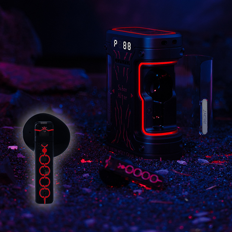 Fate耳機 幸運石正版授權周邊侵蝕黑鎧賽博艙盒藍牙耳機-ZUIHANG SHOP