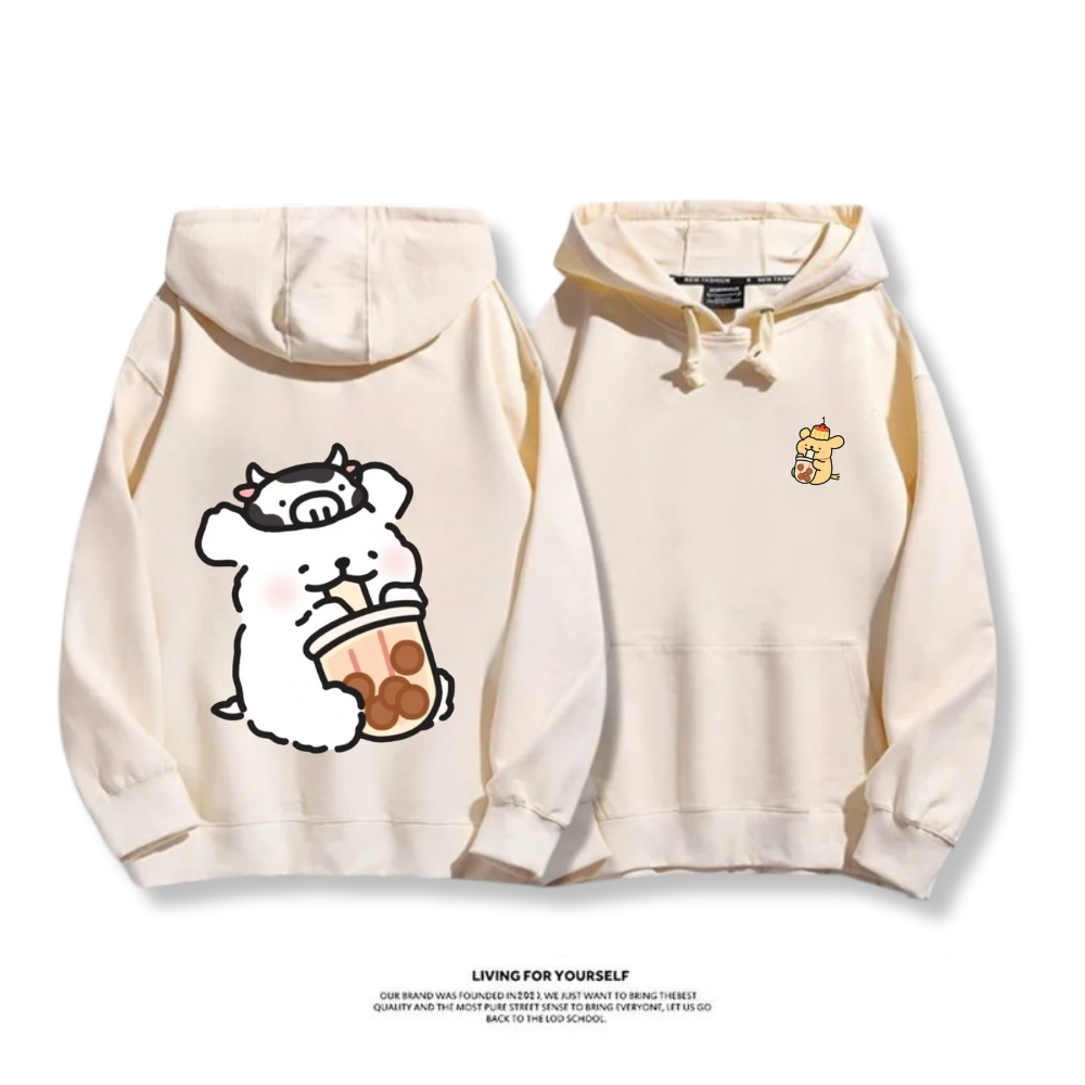 線條小狗 2025秋冬新款 親子情侶男女連帽衛衣