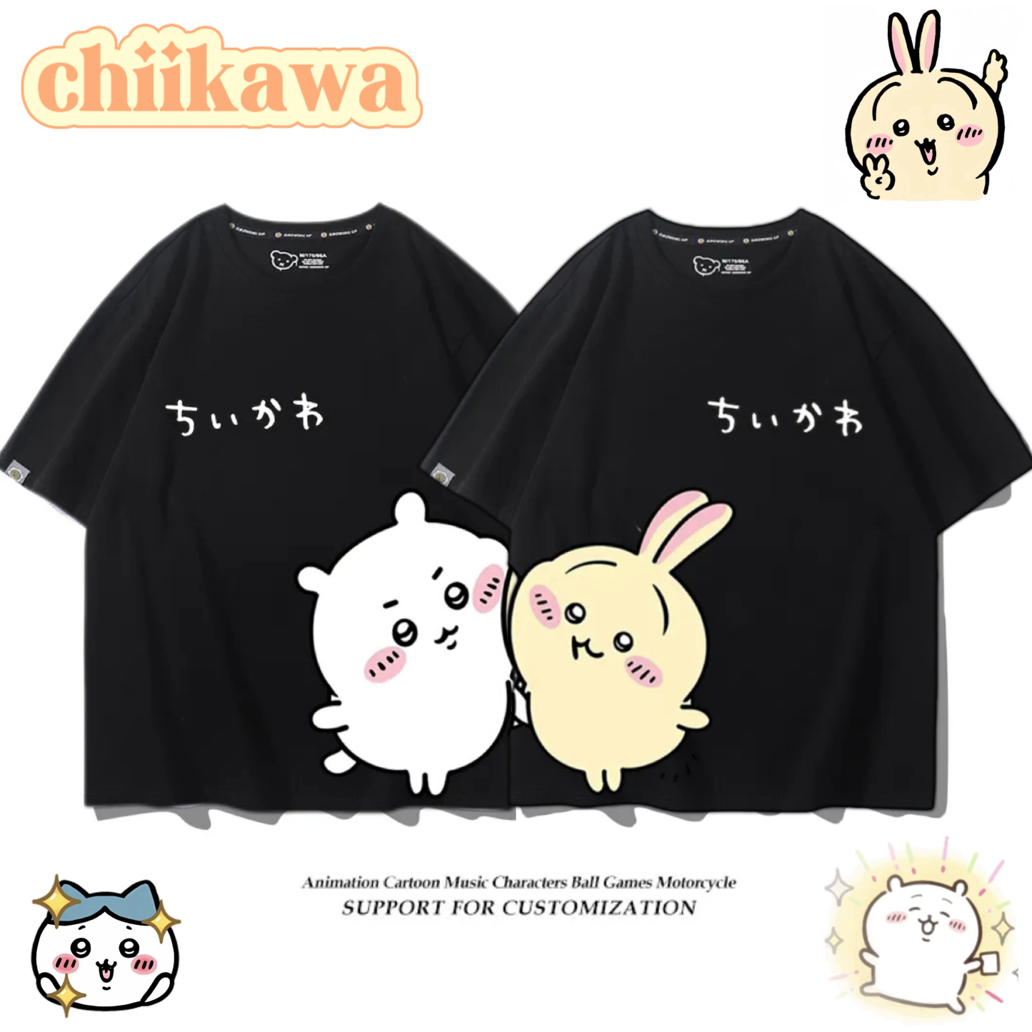 Chiikawa 2025親子情侶男女同款 印花短袖T恤-ZUIHANG SHOP