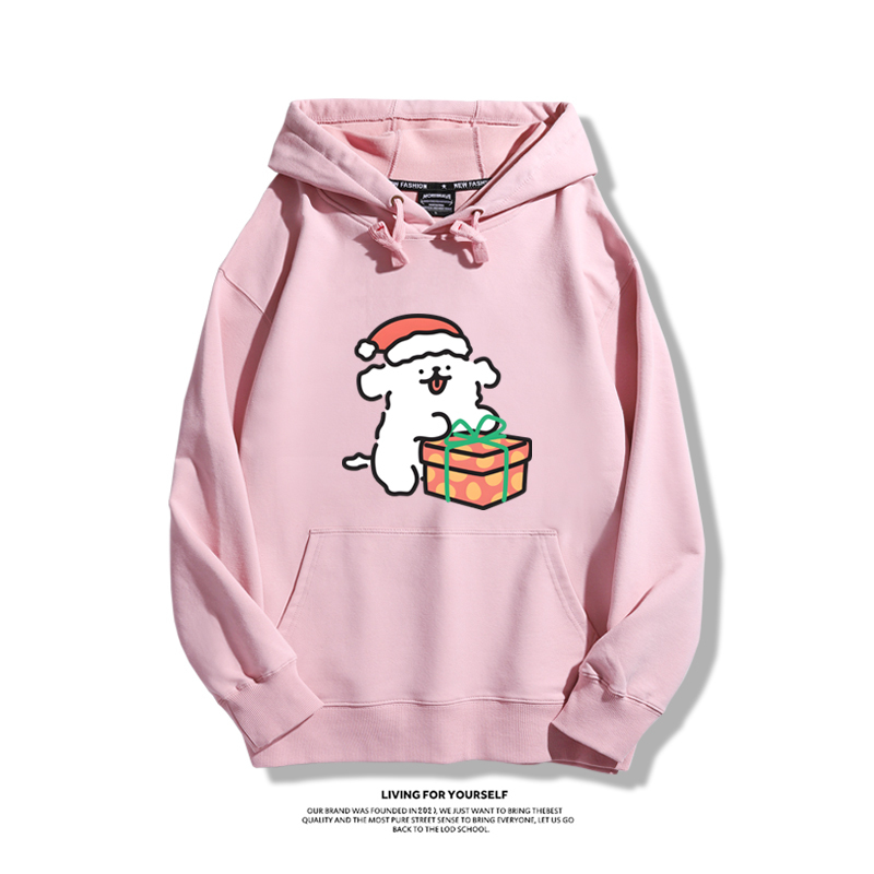 線條小狗新款 親子情侶男女款連帽衛衣-ZUIHANG SHOP