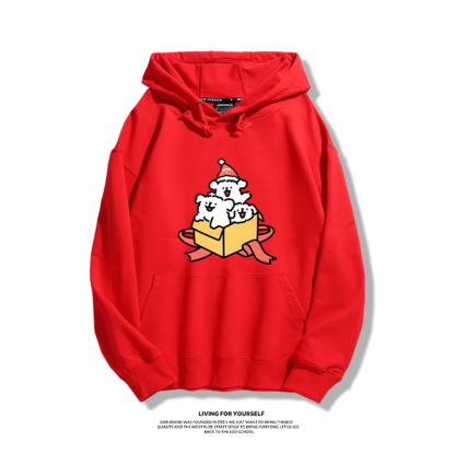 線條小狗新款 親子情侶男女款連帽衛衣-ZUIHANG SHOP