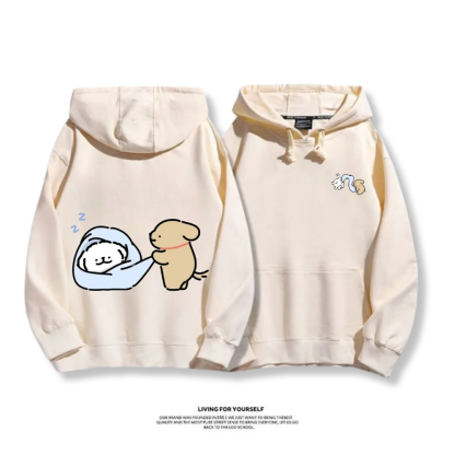 線條小狗 2025秋冬新款 親子情侶男女連帽衛衣