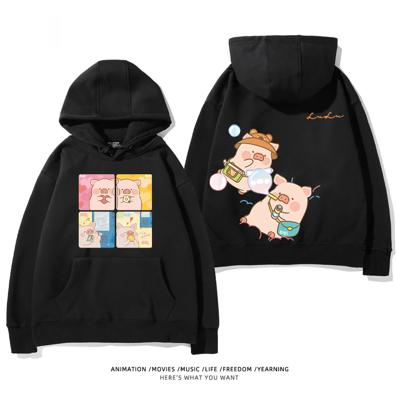 LULU豬新款 親子情侶男女款連帽衛衣-ZUIHANG SHOP