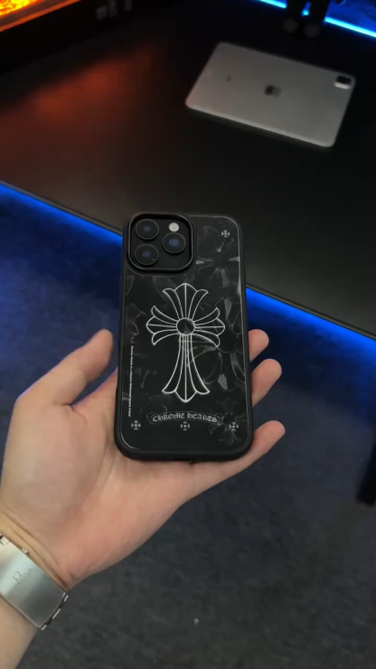 克羅心玻璃磨砂手機殼