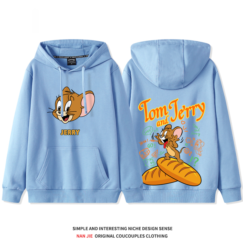 湯姆貓與傑利鼠 2025秋冬新款 親子情侶裝連帽衛衣