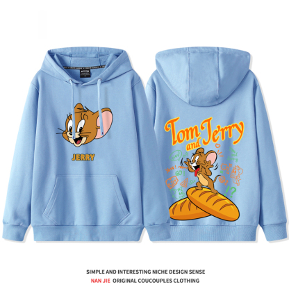 湯姆貓與傑利鼠 2025秋冬新款 親子情侶裝連帽衛衣