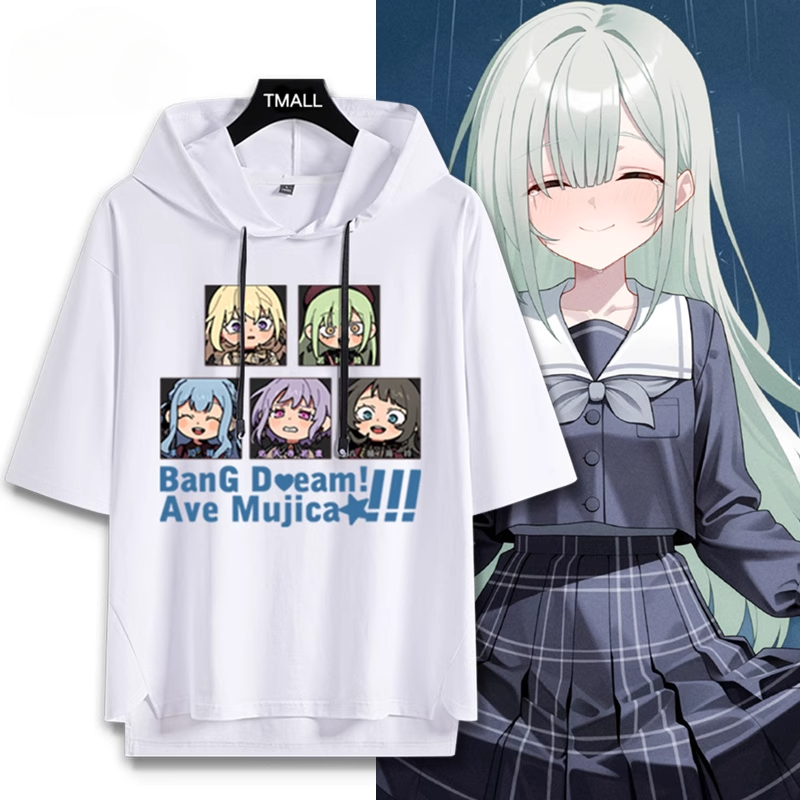 BanG Dream! Ave Mujica 若葉睦 連帽短袖T恤