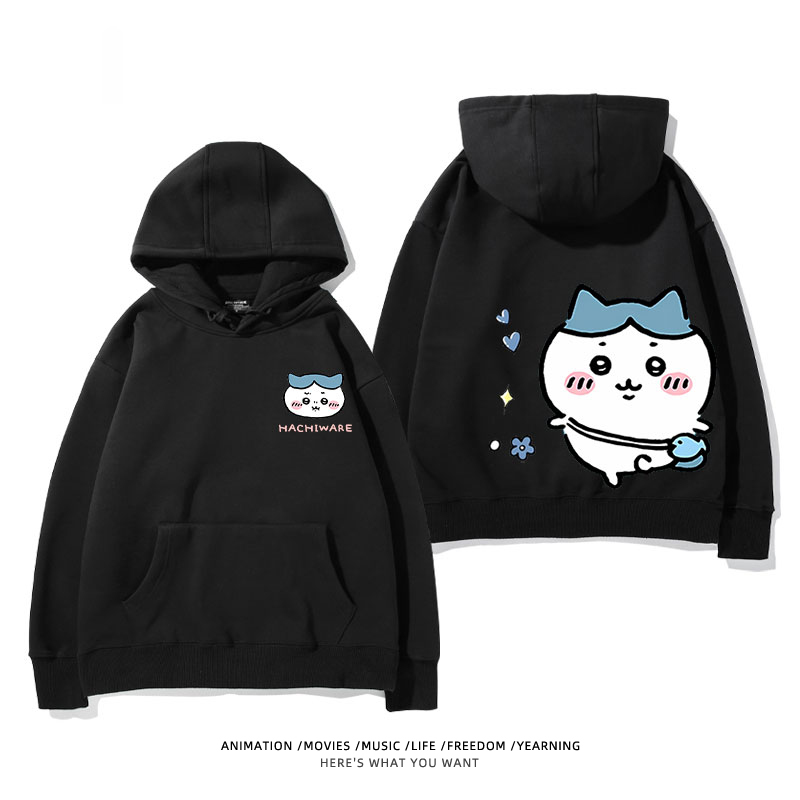 chiikawa 2024秋冬新款親子情侶裝薄絨款連帽衛衣