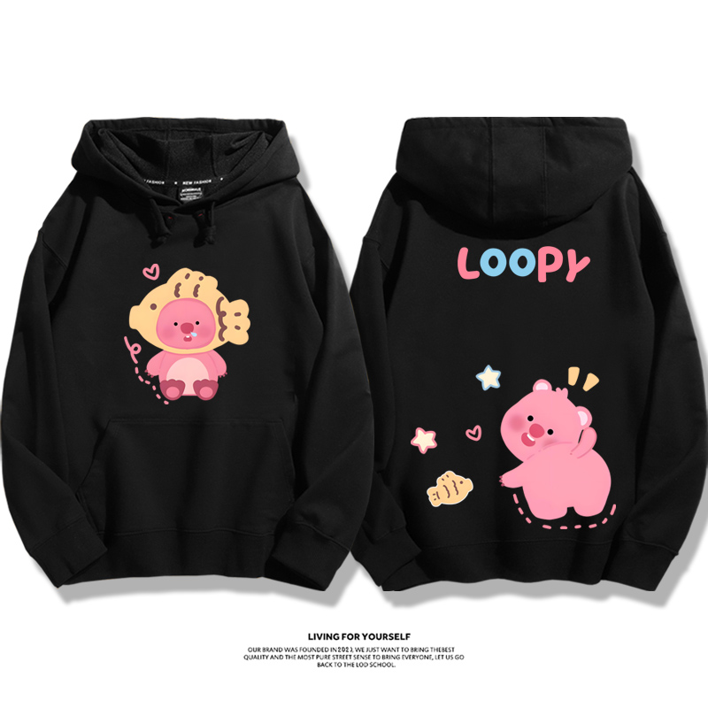 小海狸露比loopy新款 親子情侶男女款連帽衛衣-ZUIHANG SHOP
